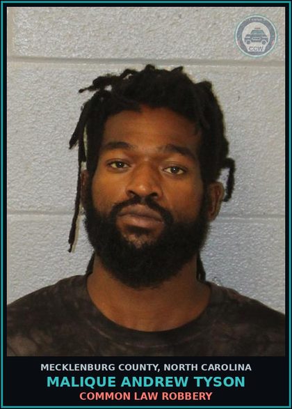 CCW arrest card for MALIQUE ANDREW TYSON in Mecklenburg County: MISDEMEANOR LARCENY