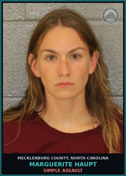 CCW arrest card for MARGUERITE HAUPT in Mecklenburg County: COMMUNICATING THREATS