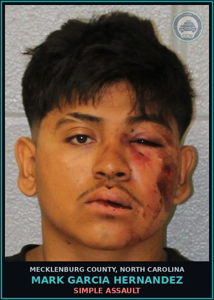 CCW arrest card for MARK GARCIA HERNANDEZ in Mecklenburg County: SIMPLE ASSAULT