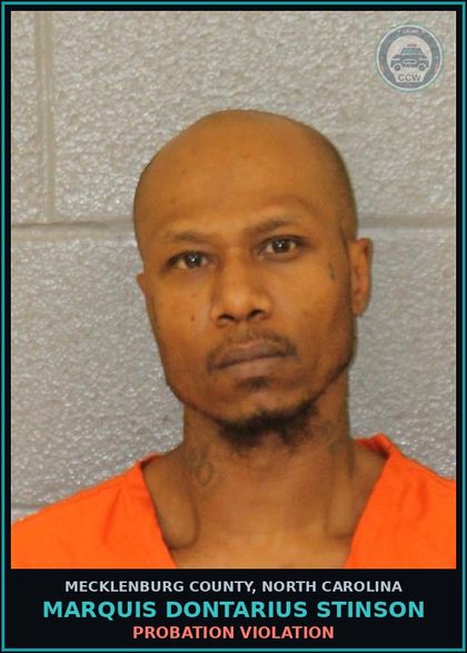 CCW arrest card for MARQUIS DONTARIUS STINSON in Mecklenburg County: PROBATION VIOLATION