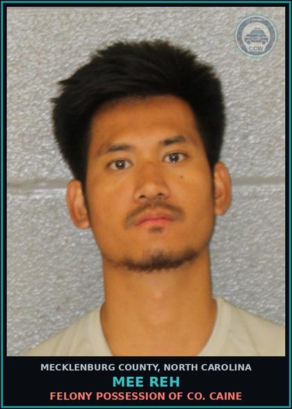 CCW arrest card for MEE REH in Mecklenburg County: FELONY POSSESSION OF COCAINE