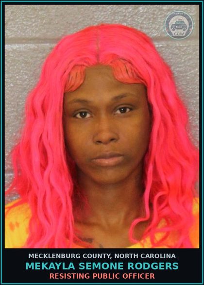 CCW arrest card for MEKAYLA SEMONE RODGERS in Mecklenburg County: PROBATION VIOLATION
