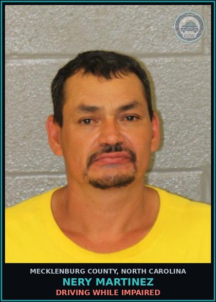 CCW arrest card for NERY MARTINEZ in Mecklenburg County: DRIVING WHILE IMPAIRED