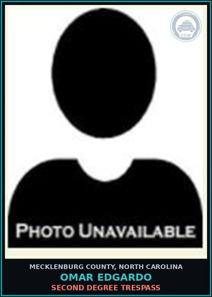 CCW arrest card for OMAR EDGARDO in Mecklenburg County: SECOND DEGREE TRESPASS