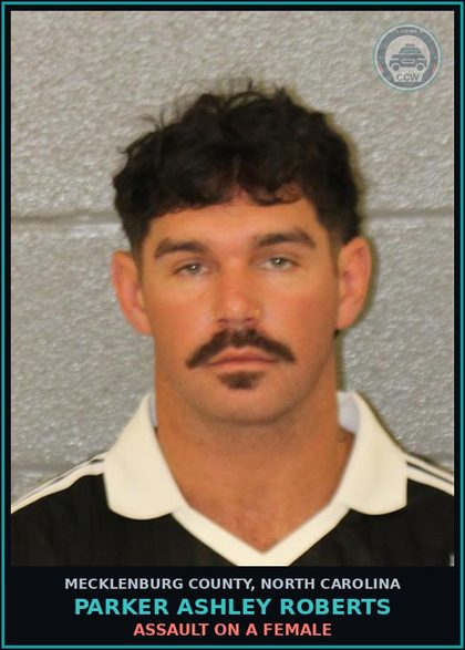 CCW arrest card for PARKER ASHLEY ROBERTS in Mecklenburg County: FELONY LARCENY