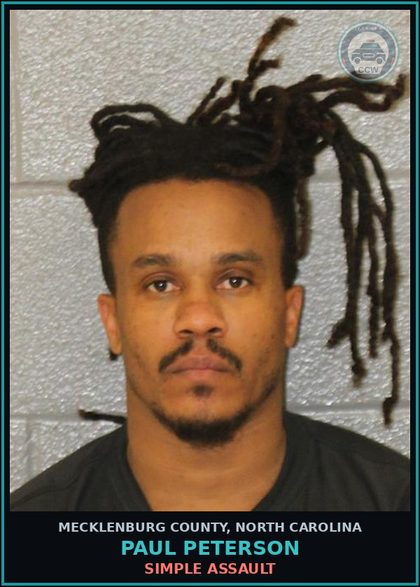 CCW arrest card for PAUL PETERSON in Mecklenburg County: SIMPLE ASSAULT