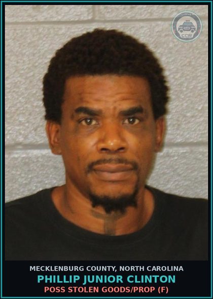 CCW arrest card for PHILLIP JUNIOR CLINTON in Mecklenburg County: PUR/SELL/ETC MV/PART ALT ID