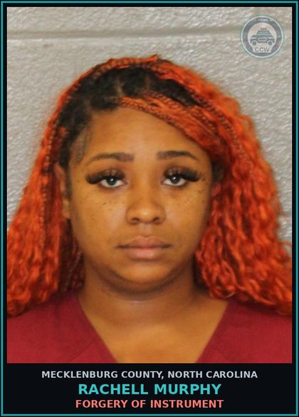 CCW arrest card for RACHELL MURPHY in Mecklenburg County: FORGERY OF INSTRUMENT