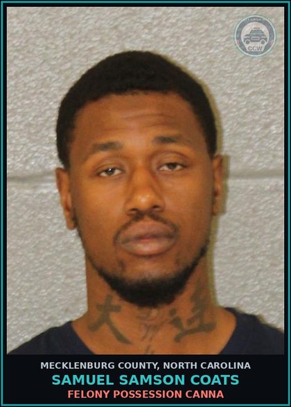 CCW arrest card for SAMUEL SAMSON COATS in Mecklenburg County: PWISD Canna