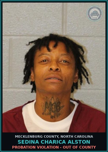 CCW arrest card for SEDINA CHARICA ALSTON in Mecklenburg County: PROBATION VIOLATION - OUT OF COUNTY