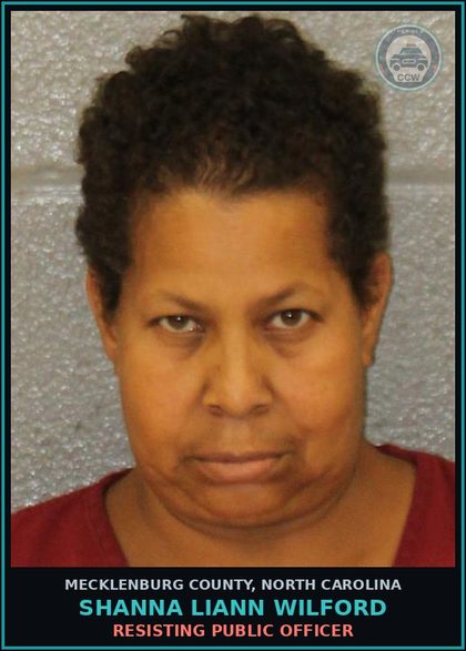 CCW arrest card for SHANNA LIANN WILFORD in Mecklenburg County: RESISTING PUBLIC OFFICER