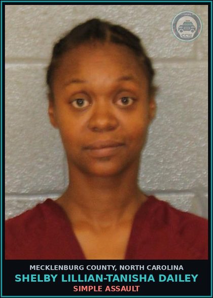 CCW arrest card for SHELBY LILLIAN-TANISHA DAILEY in Mecklenburg County: SIMPLE ASSAULT