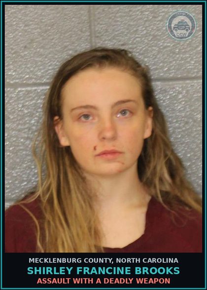 CCW arrest card for SHIRLEY FRANCINE BROOKS in Mecklenburg County: BREAK/ENTER TERORIZE/INJURE