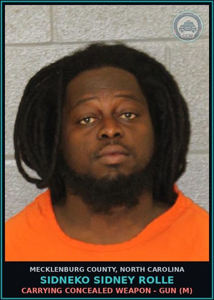 CCW arrest card for SIDNEKO SIDNEY ROLLE in Mecklenburg County: DRIVING WHILE IMPAIRED
