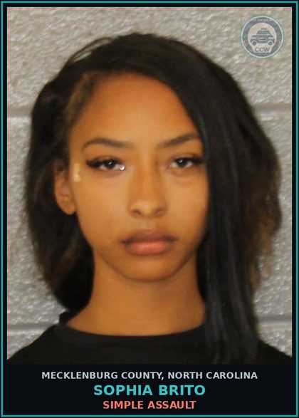 CCW arrest card for SOPHIA BRITO in Mecklenburg County: BREAK/ENTER TERORIZE/INJURE
