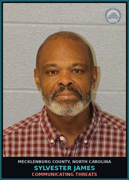 CCW arrest card for SYLVESTER JAMES in Mecklenburg County: COMMUNICATING THREATS