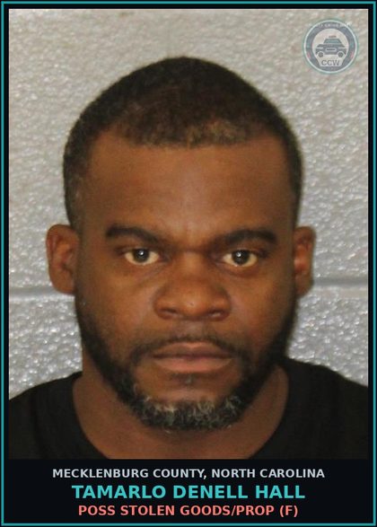 CCW arrest card for TAMARLO DENELL HALL in Mecklenburg County: BREAK/ENTER MOTOR VEH W/THEFT