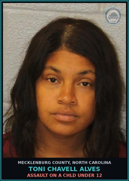 CCW arrest card for TONI CHAVELL ALVES in Mecklenburg County: MISDEMEANOR chld ABUSE