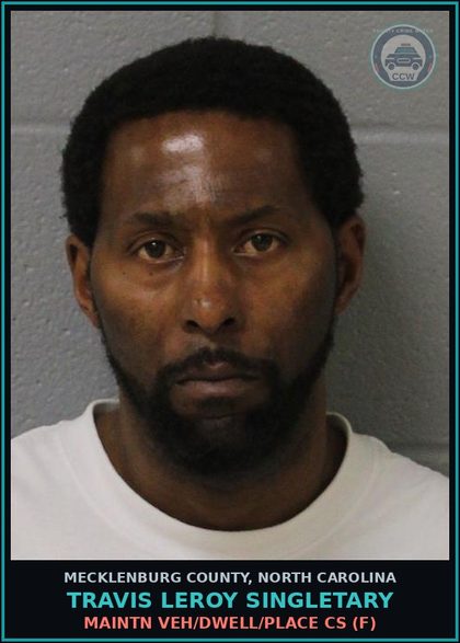 CCW arrest card for TRAVIS LEROY SINGLETARY in Mecklenburg County: PWISD Canna