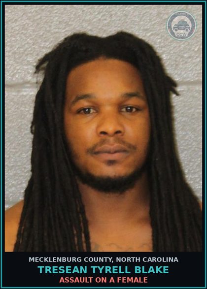 CCW arrest card for TRESEAN TYRELL BLAKE in Mecklenburg County: BREAKING OR ENTERING (M)