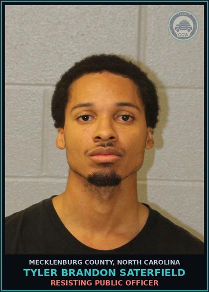 CCW arrest card for TYLER BRANDON SATERFIELD in Mecklenburg County: DRIVING WHILE IMPAIRED