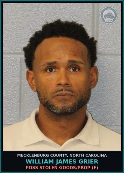 CCW arrest card for WILLIAM JAMES GRIER in Mecklenburg County: OBTAIN PROPERTY FALSE PRETENSE