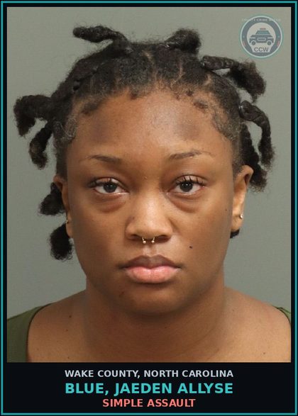 CCW arrest card for Blue, Jaeden Allyse in Wake County: MISD CRIME OF DOM VIOLENCE