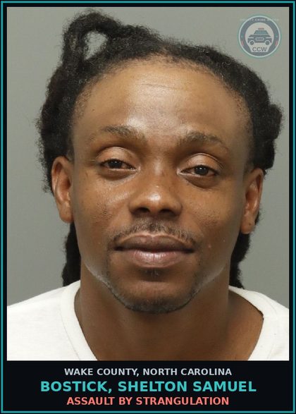 CCW arrest card for Bostick, Shelton Samuel in Wake County: MISD CRIME OF DOM VIOLENCE