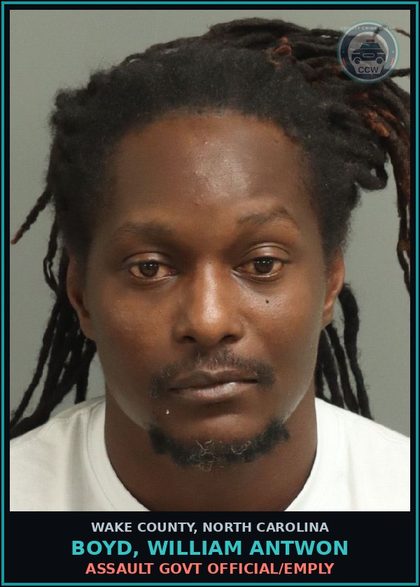 CCW arrest card for Boyd, William Antwon in Wake County: RESISTING PUBLIC OFFICER