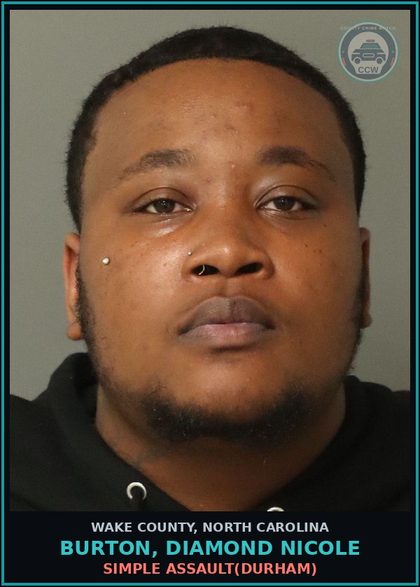 CCW arrest card for Burton, Diamond Nicole in Wake County: MISD CRIME OF DOM VIOLENCE(DURHAM)