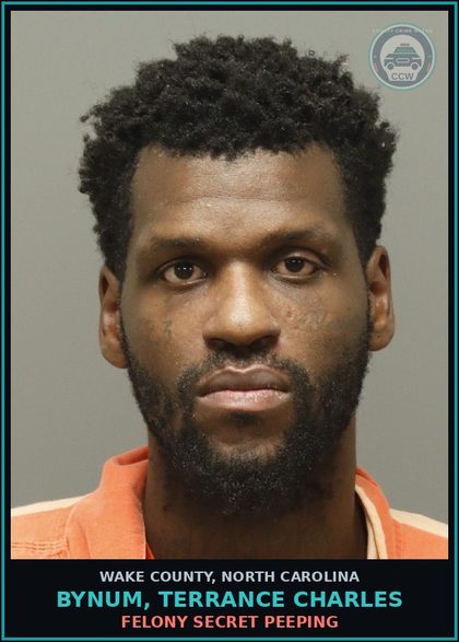 CCW arrest card for Bynum, Terrance Charles in Wake County: SECOND DEGREE TRESPASS