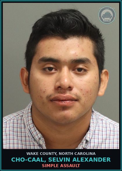 CCW arrest card for Cho-Caal, Selvin Alexander in Wake County: BREAK/ENTER MOTOR VEH