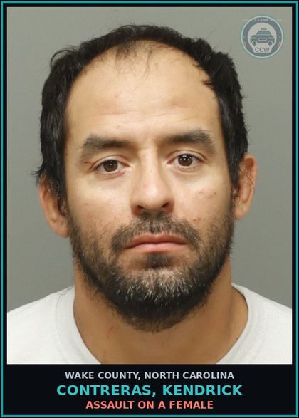CCW arrest card for Contreras, Kendrick in Wake County: INTERFERE EMERG COMMUNICATION