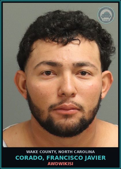 CCW arrest card for Corado, Francisco Javier in Wake County: AWDWIKISI