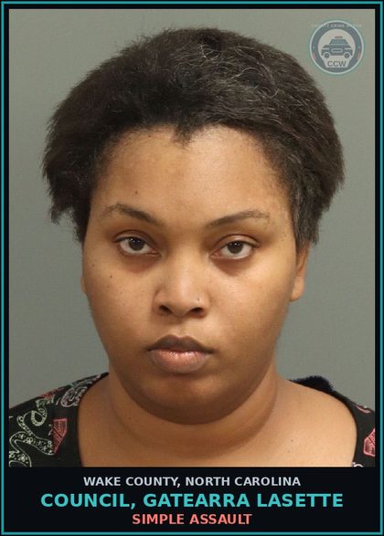 CCW arrest card for Council, Gatearra Lasette in Wake County: MISD CRIME OF DOM VIOLENCE