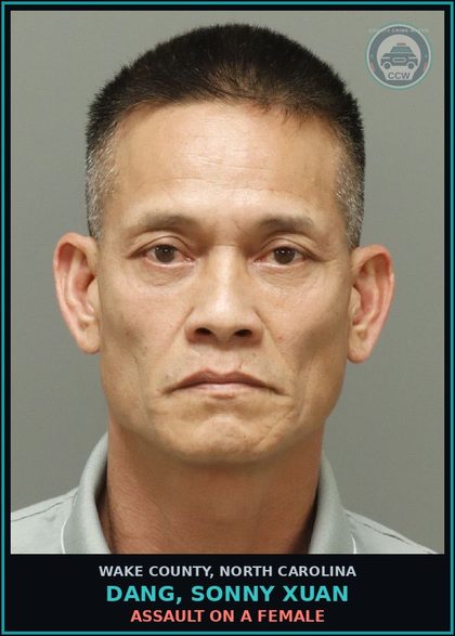 CCW arrest card for Dang, Sonny Xuan in Wake County: MISD CRIME OF DOM VIOLENCE