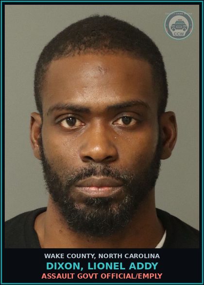 CCW arrest card for Dixon, Lionel Addy in Wake County: RESISTING PUBLIC OFFICER