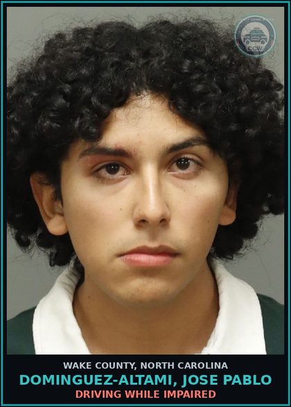 CCW arrest card for Dominguez-Altami, Jose Pablo in Wake County: DRIVING WHILE IMPAIRED