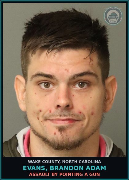 CCW arrest card for Evans, Brandon Adam in Wake County: MISDEMEANOR LARCENY