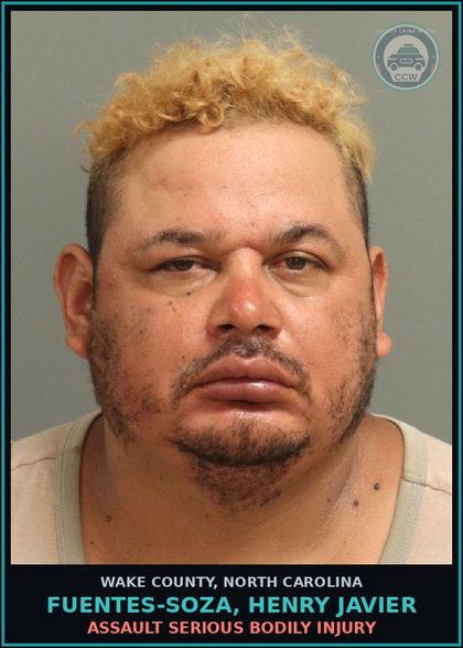 CCW arrest card for Fuentes-Soza, Henry Javier in Wake County: ASSAULT SERIOUS BODILY INJURY