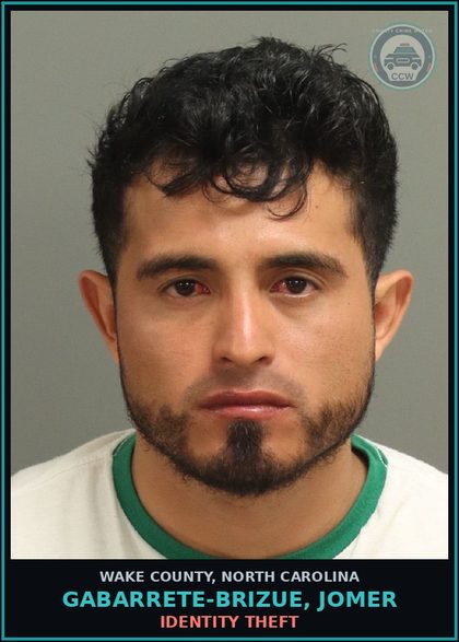 CCW arrest card for Gabarrete-Brizue, Jomer in Wake County: DRIVING WHILE IMPAIRED