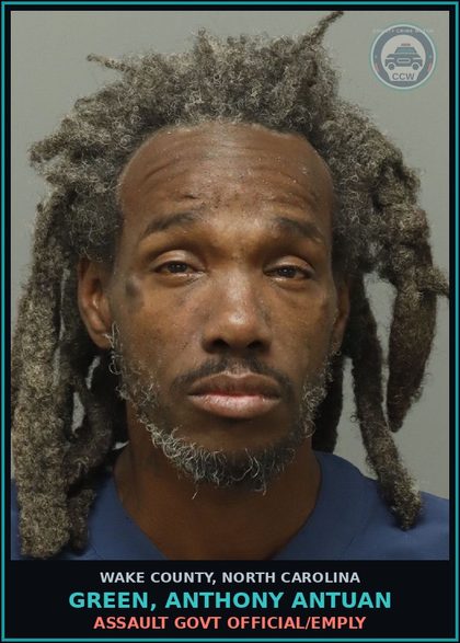 CCW arrest card for Green, Anthony Antuan in Wake County: POSS CS PRISON/JAIL PREMISES