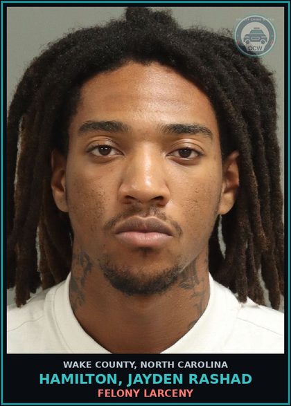 CCW arrest card for Hamilton, Jayden Rashad in Wake County: OBTAIN PROPERTY FALSE PRETENSE