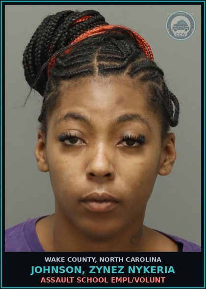 CCW arrest card for Johnson, Zynez Nykeria in Wake County: FALSE IMPRISONMENT