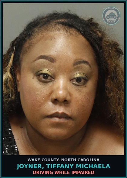 CCW arrest card for Joyner, Tiffany Michaela in Wake County: DRIVING WHILE IMPAIRED