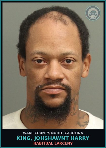CCW arrest card for King, Johshawnt Harry in Wake County: POSSESS DRUG PARAPHERNALIA