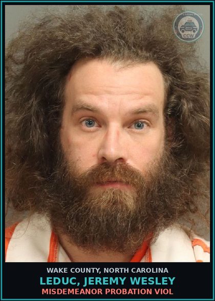 CCW arrest card for Leduc, Jeremy Wesley in Wake County: MISDEMEANOR PROBATION VIOL