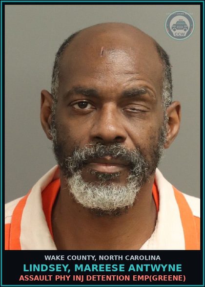 CCW arrest card for Lindsey, Mareese Antwyne in Wake County: ASSAULT PHY INJ DETENTION EMP(GREENE)