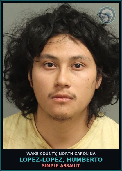 CCW arrest card for Lopez-Lopez, Humberto in Wake County: SIMPLE ASSAULT