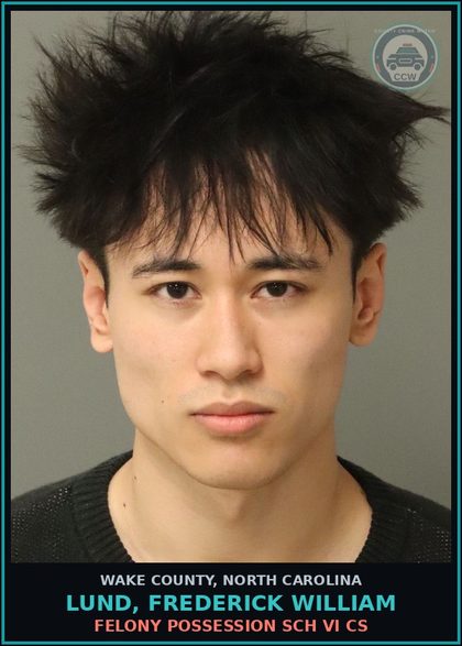 CCW arrest card for Lund, Frederick William in Wake County: POSSESS Canna UP TO 1/2 OZ